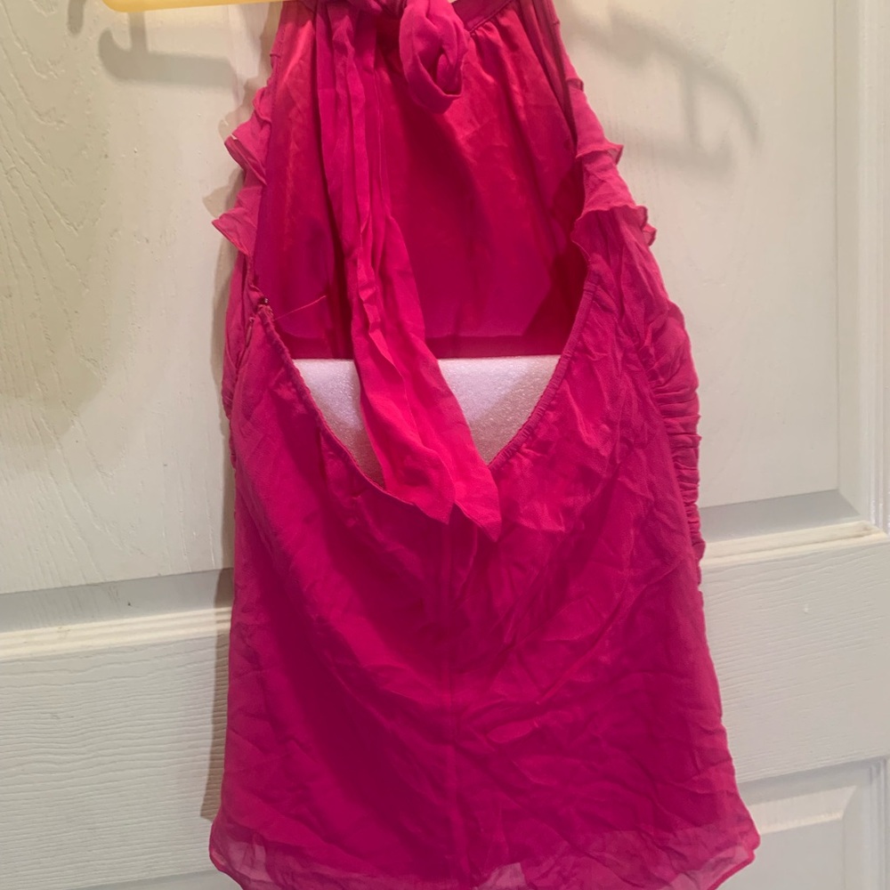 Pink Ruffled Halter shirt - Picture 4 of 9